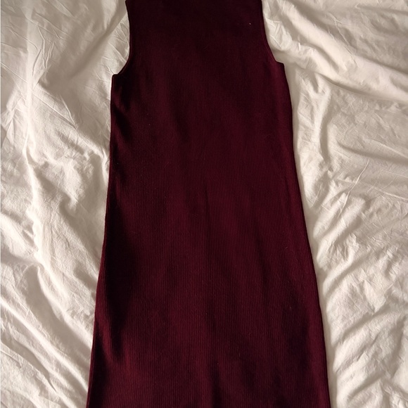 Ralph Lauren Merino Wool Midi Dress in Burgundy - Picture 4 of 7